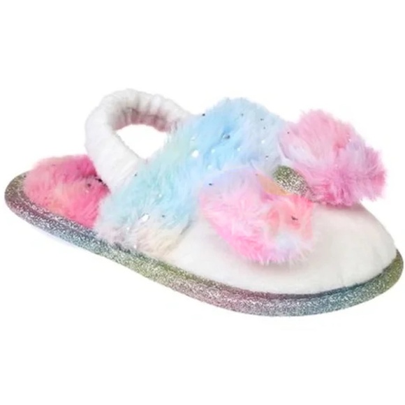 RAMPAGE Little Girl's Slippers Princess Rainbow Rhinestone Bedroom House NIP - Picture 1 of 4